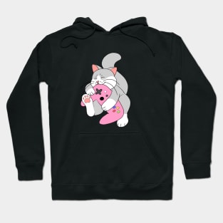 Gamer Cat Pink Hoodie